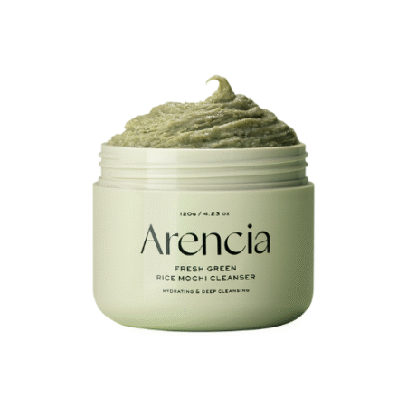 alt="Fresh Green Rice Mochi Cleanser as clay mask"