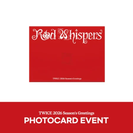 TWICE RED WHISPERS 2026 Season’s Greetings set with desk calendar, diary, and photocards.