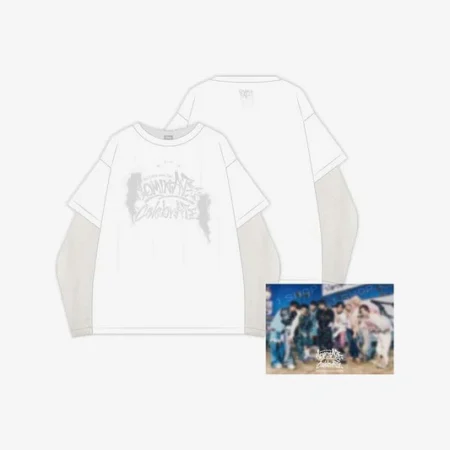 Stray Kids dominATE World Tour Official MD Layered Long Sleeve White Gray