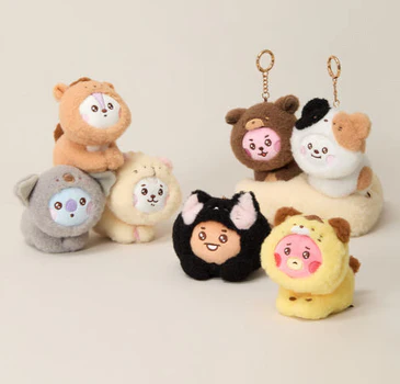 BT21 Baby More Fluffy Doll Keyring – Official BTS Character Plush Keyring Collection