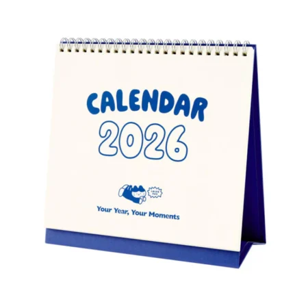 2026 Blue desk calendar with minimalist blue layout