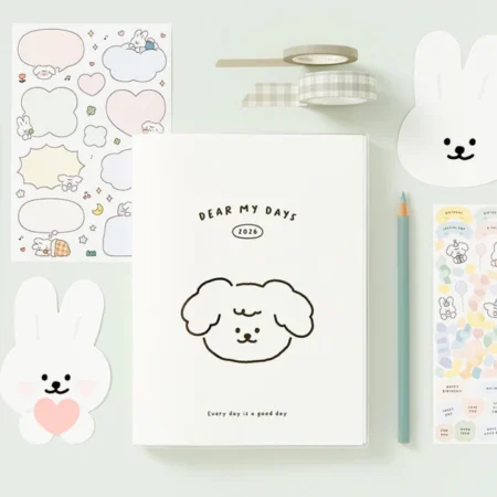 2026 Dear My Days Diary Ivory with stickers and dome postcards