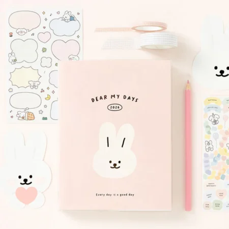 2026 Dear My Days Diary Pink with stickers and postcards