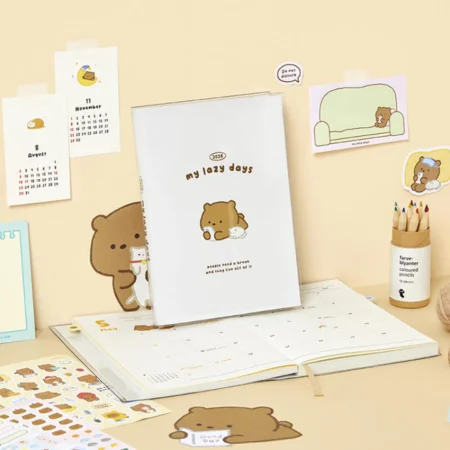 2026 My Lazy Days Diary Korean planner with memo pad and stickers