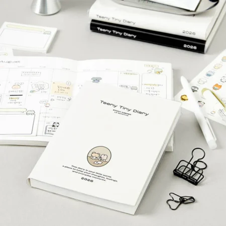 2026 Teeny Tiny Friends Diary White with PVC protective cover