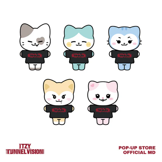 ITZY Tunnel Vision pop-up store mini long sleeve T-shirt official merchandise displayed front view