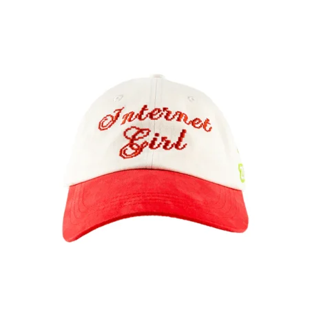 KATSEYE Internet Girl official ivory ball cap front view